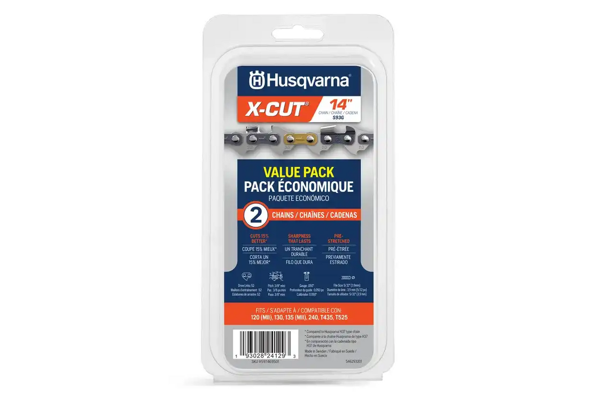 Husqvarna X-CUT® S93G, 3/8" mini pitch, .050 gauge - 2 Pack
